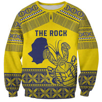 Niue Crab Personalised Sweatshirt Niuean Hiapo Pattern LT9 Unisex Gold - Polynesian Pride