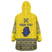 Niue Crab Personalised Wearable Blanket Hoodie Niuean Hiapo Pattern - Polynesian Pride