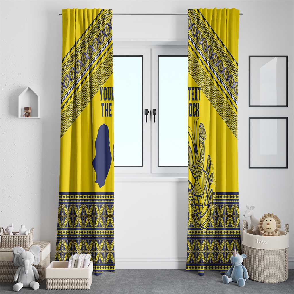 Niue Crab Personalised Window Curtain Niuean Hiapo Pattern - Polynesian Pride