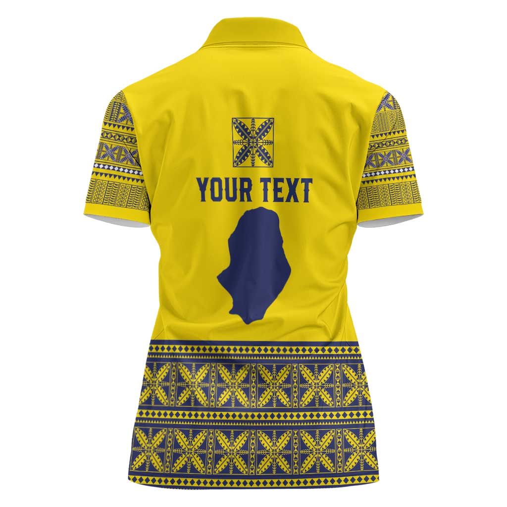 Niue Crab Personalised Women Polo Shirt Niuean Hiapo Pattern - Polynesian Pride