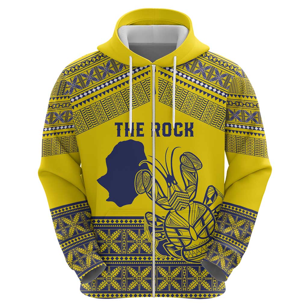 Niue Crab Personalised Zip Hoodie Niuean Hiapo Pattern - Polynesian Pride