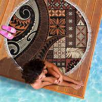 Vintage Samoa Siapo Mamanu Beach Blanket Brown Samoan Tapa Motif LT9 - Polynesian Pride