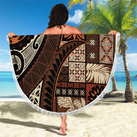 Vintage Samoa Siapo Mamanu Beach Blanket Brown Samoan Tapa Motif LT9 - Polynesian Pride
