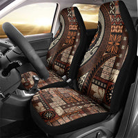 Vintage Samoa Siapo Mamanu Car Seat Cover Brown Samoan Tapa Motif - Polynesian Pride