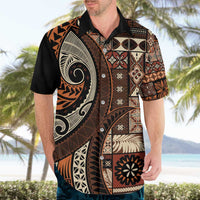 Vintage Samoa Siapo Mamanu Hawaiian Shirt Brown Samoan Tapa Motif LT9 - Polynesian Pride