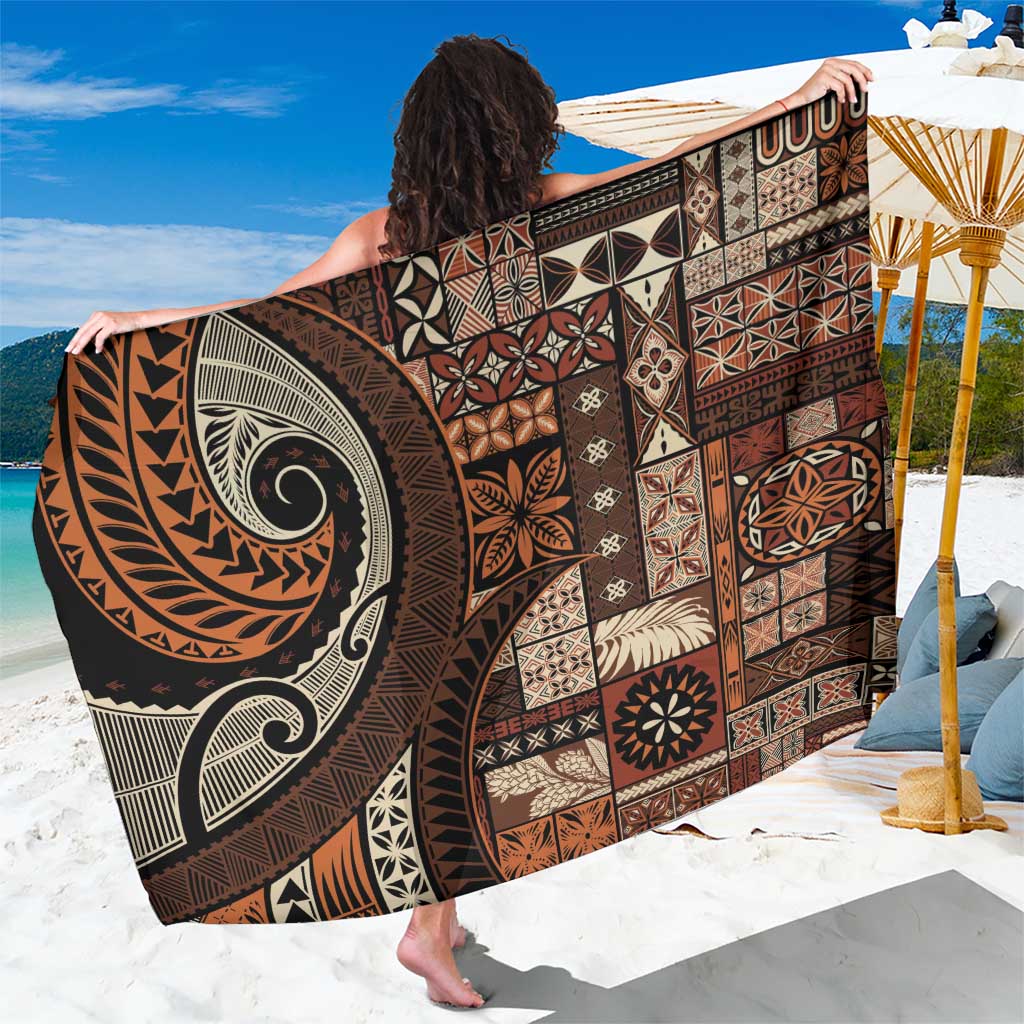 Vintage Samoa Siapo Mamanu Sarong Brown Samoan Tapa Motif - Polynesian Pride