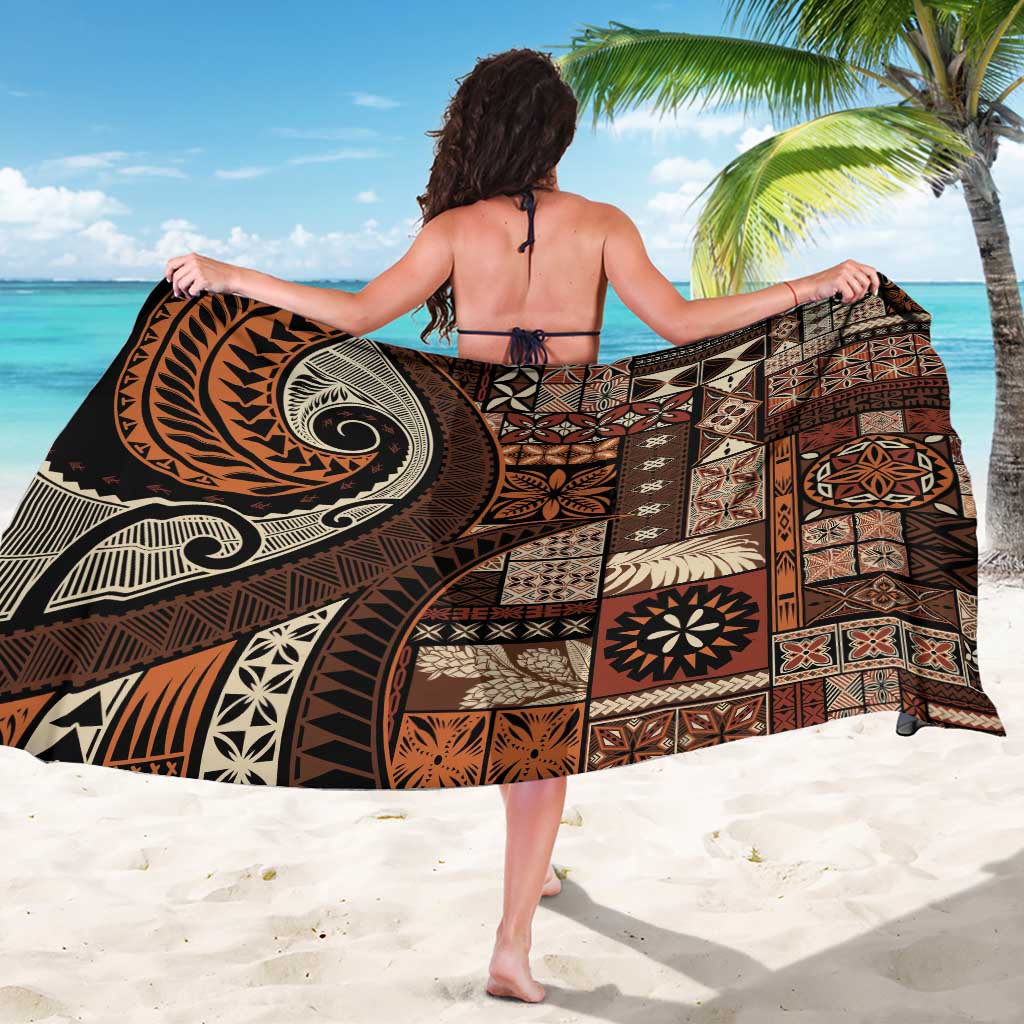 Vintage Samoa Siapo Mamanu Sarong Brown Samoan Tapa Motif - Polynesian Pride