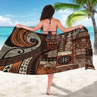Vintage Samoa Siapo Mamanu Sarong Brown Samoan Tapa Motif - Polynesian Pride