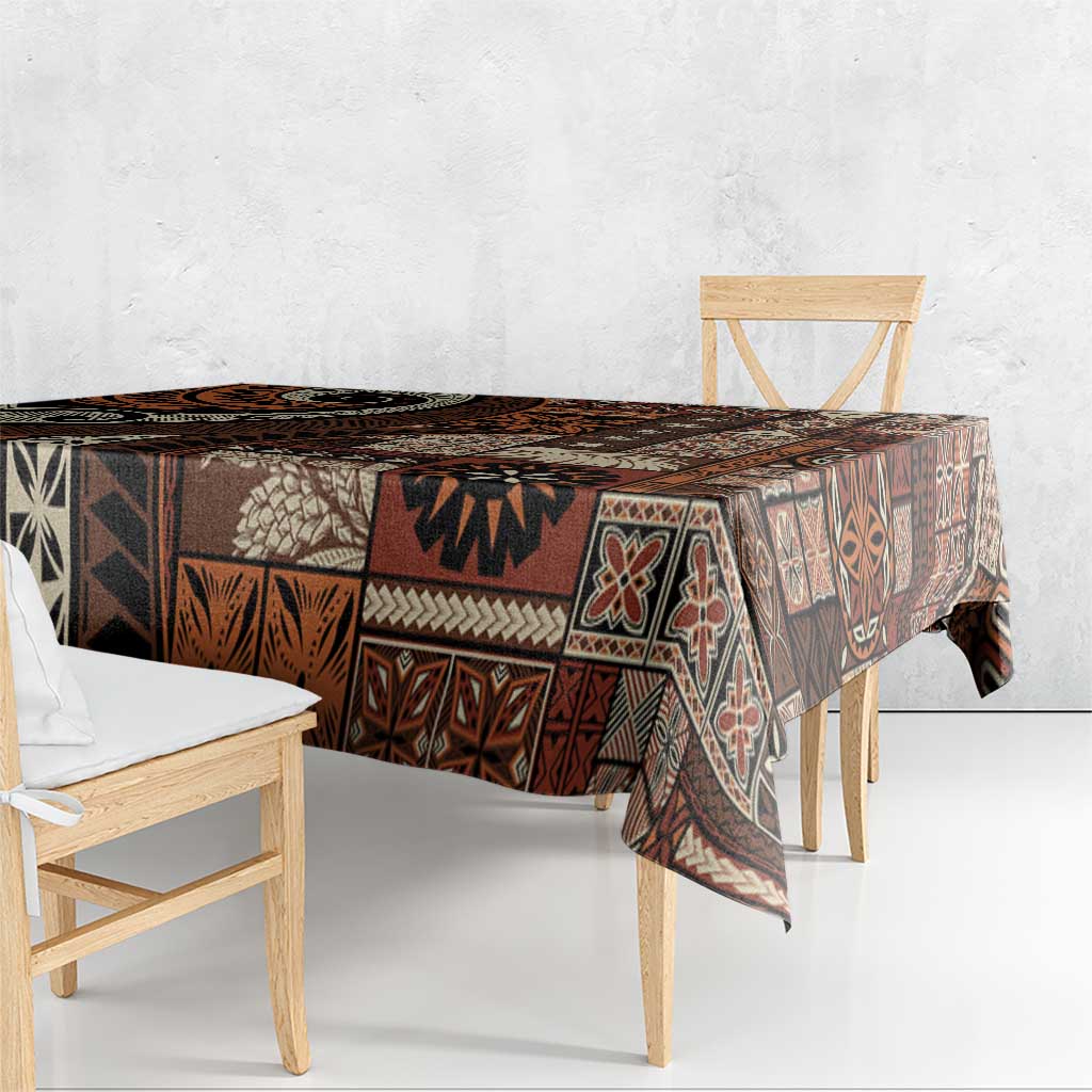 Vintage Samoa Siapo Mamanu Tablecloth Brown Samoan Tapa Motif LT9 - Polynesian Pride