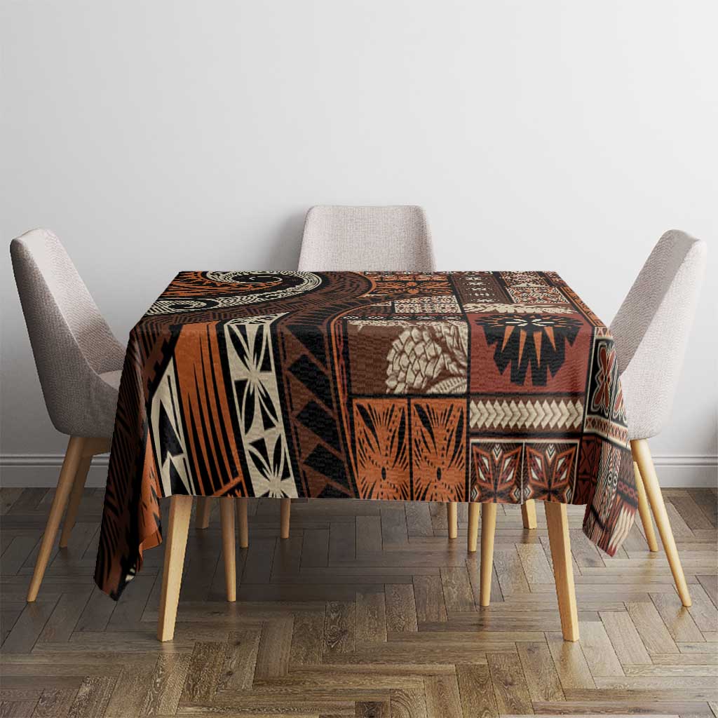 Vintage Samoa Siapo Mamanu Tablecloth Brown Samoan Tapa Motif LT9 - Polynesian Pride