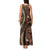 Vintage Samoa Siapo Mamanu Tank Maxi Dress Brown Samoan Tapa Motif - Polynesian Pride