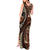 Vintage Samoa Siapo Mamanu Tank Maxi Dress Brown Samoan Tapa Motif - Polynesian Pride