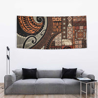 Vintage Samoa Siapo Mamanu Tapestry Brown Samoan Tapa Motif - Polynesian Pride