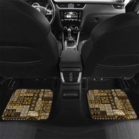 Vintage Samoa Siapo Mamanu Car Mats Gold Samoan Tapa Motif LT9 Set 2pcs - Back Gold - Polynesian Pride
