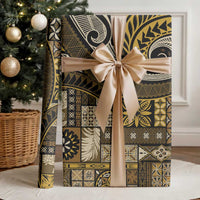 Vintage Samoa Siapo Mamanu Wrapping Paper Gold Samoan Tapa Motif LT9 - Polynesian Pride
