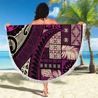 Vintage Samoa Siapo Mamanu Beach Blanket Pink Samoan Tapa Motif LT9 - Polynesian Pride