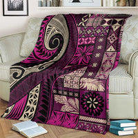 Vintage Samoa Siapo Mamanu Blanket Pink Samoan Tapa Motif - Polynesian Pride