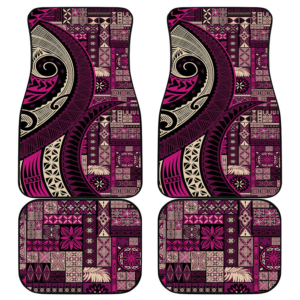 Vintage Samoa Siapo Mamanu Car Mats Pink Samoan Tapa Motif LT9 - Polynesian Pride