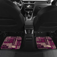 Vintage Samoa Siapo Mamanu Car Mats Pink Samoan Tapa Motif LT9 Set 2pcs - Back Pink - Polynesian Pride