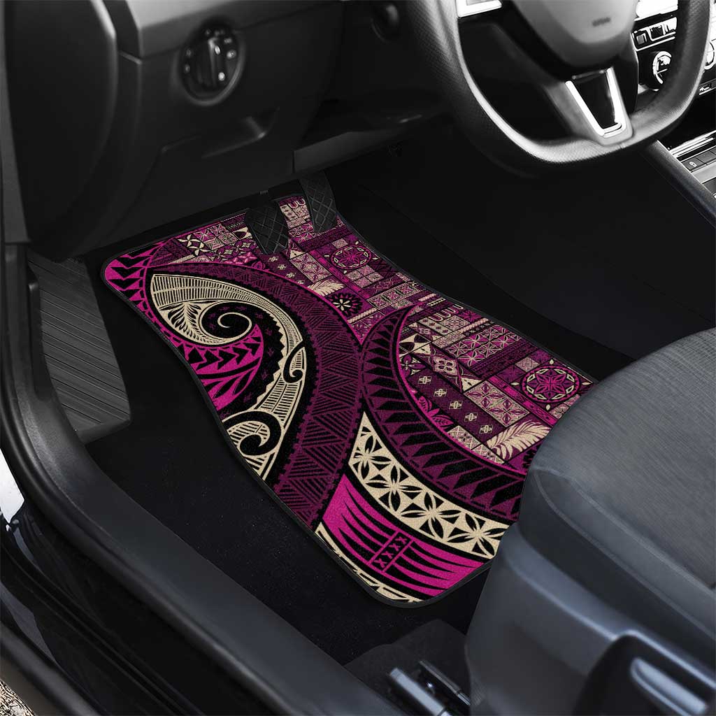 Vintage Samoa Siapo Mamanu Car Mats Pink Samoan Tapa Motif LT9 - Polynesian Pride
