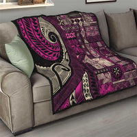 Vintage Samoa Siapo Mamanu Quilt Pink Samoan Tapa Motif - Polynesian Pride