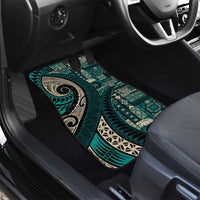 Vintage Samoa Siapo Mamanu Car Mats Teal Samoan Tapa Motif LT9 - Polynesian Pride