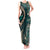Vintage Samoa Siapo Mamanu Tank Maxi Dress Teal Samoan Tapa Motif - Polynesian Pride