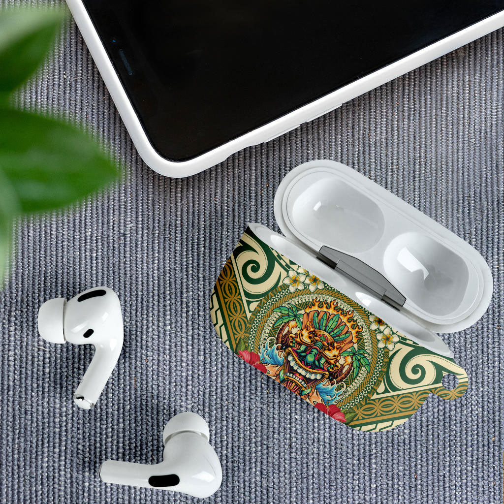 Hawaii Tiki Mask AirPods Case Mele Kalikimaka i Iulai! LT9 - Polynesian Pride