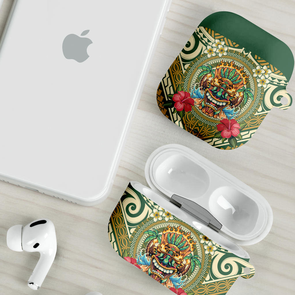 Hawaii Tiki Mask AirPods Case Mele Kalikimaka i Iulai! LT9 - Polynesian Pride