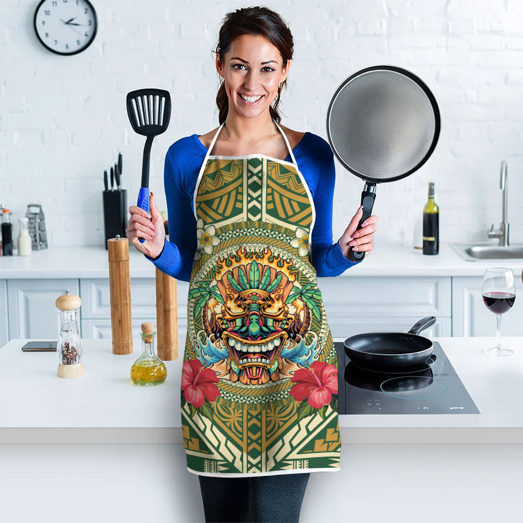 Hawaii Tiki Mask Apron Mele Kalikimaka i Iulai! LT9 - Polynesian Pride