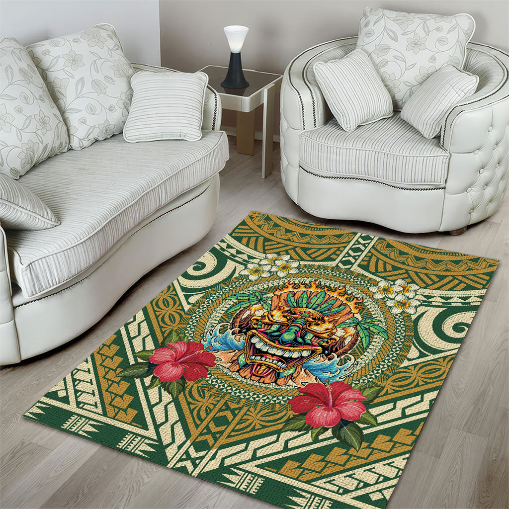 Hawaii Tiki Mask Area Rug Mele Kalikimaka i Iulai!