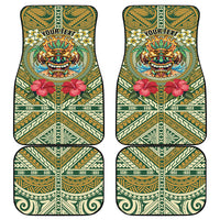 Hawaii Tiki Mask Personalized Car Mats Mele Kalikimaka i Iulai! LT9 - Polynesian Pride