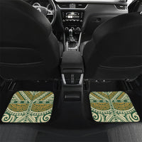 Hawaii Tiki Mask Personalized Car Mats Mele Kalikimaka i Iulai! LT9 Set 2pcs - Back Green - Polynesian Pride