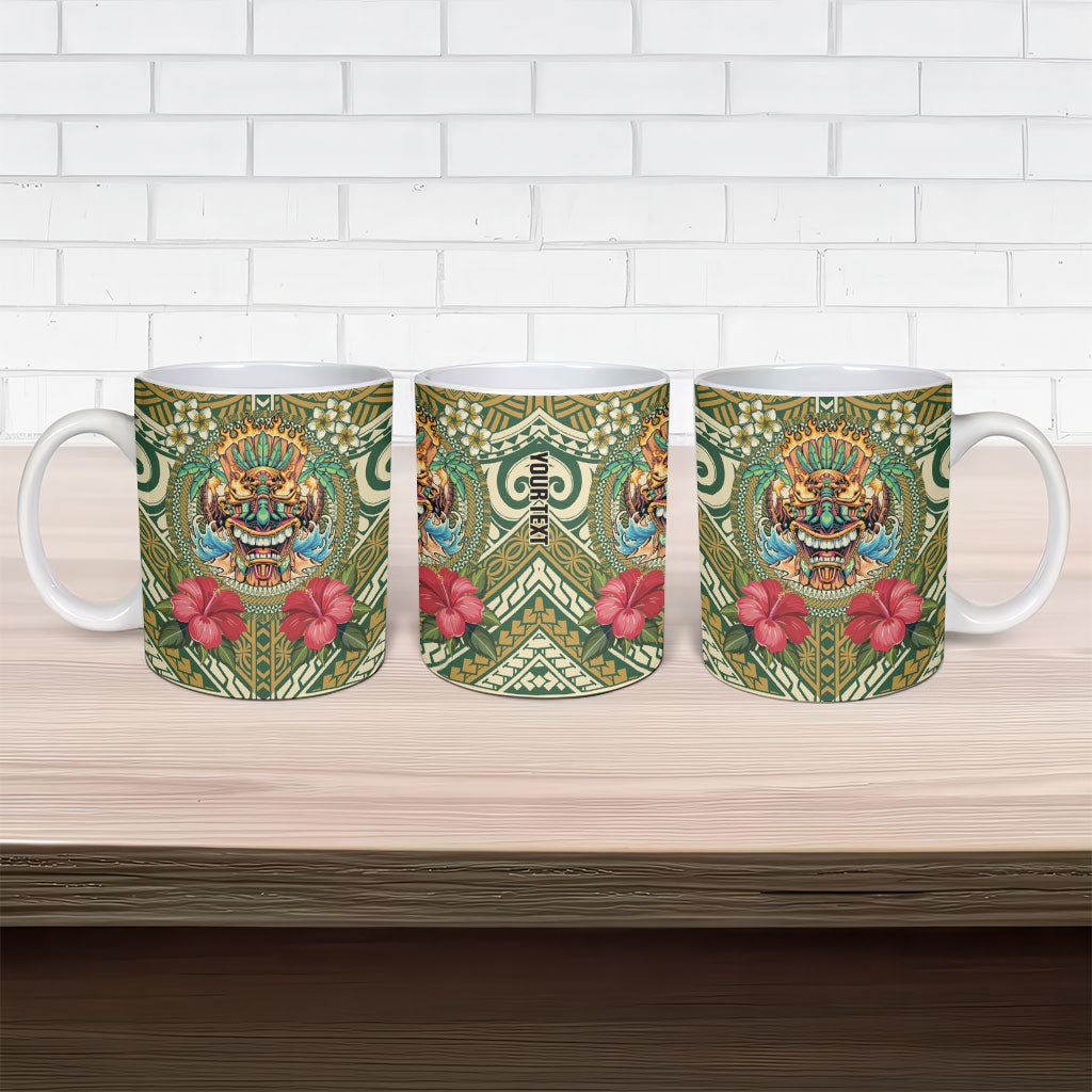 Hawaii Tiki Mask Personalized Ceramic Mug Mele Kalikimaka i Iulai! LT9 - Polynesian Pride