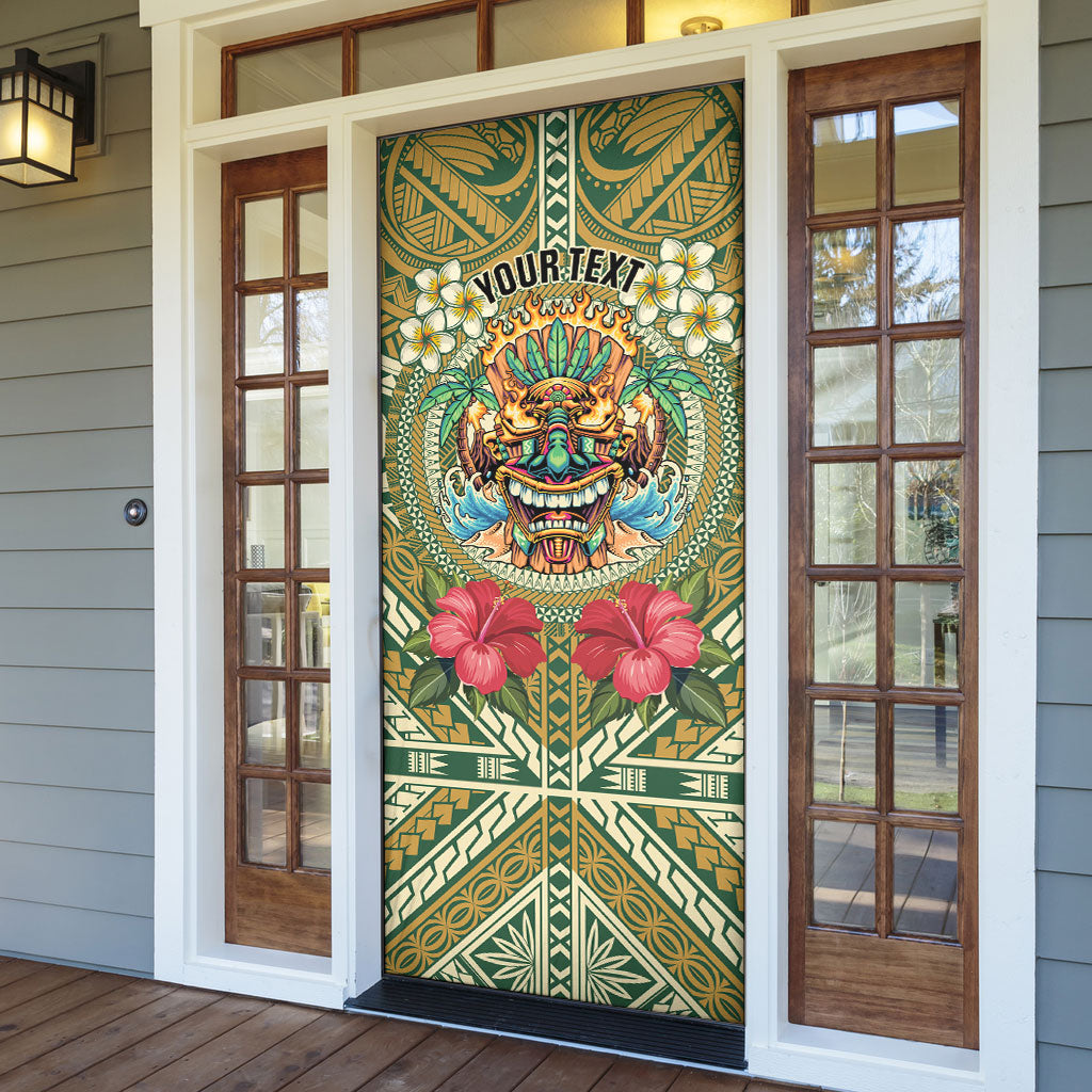 Hawaii Tiki Mask Personalized Door Cover Mele Kalikimaka i Iulai! LT9 - Polynesian Pride