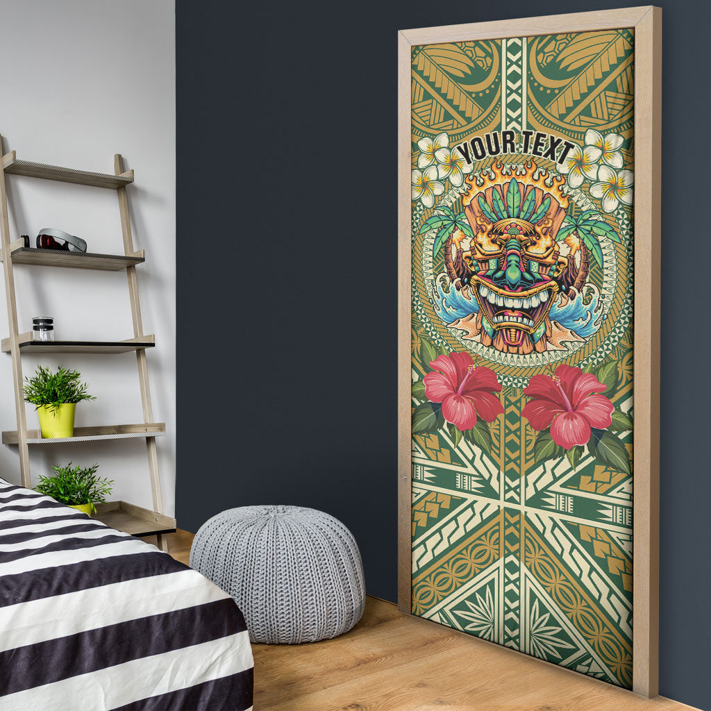 Hawaii Tiki Mask Personalized Door Cover Mele Kalikimaka i Iulai! LT9 - Polynesian Pride