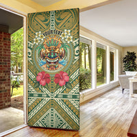 Hawaii Tiki Mask Personalized Door Cover Mele Kalikimaka i Iulai! LT9 - Polynesian Pride