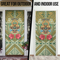 Hawaii Tiki Mask Personalized Door Cover Mele Kalikimaka i Iulai! LT9 - Polynesian Pride