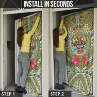 Hawaii Tiki Mask Personalized Door Cover Mele Kalikimaka i Iulai! LT9 - Polynesian Pride