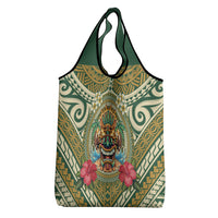 Hawaii Tiki Mask Grocery Bag Mele Kalikimaka i Iulai! LT9 - Polynesian Pride