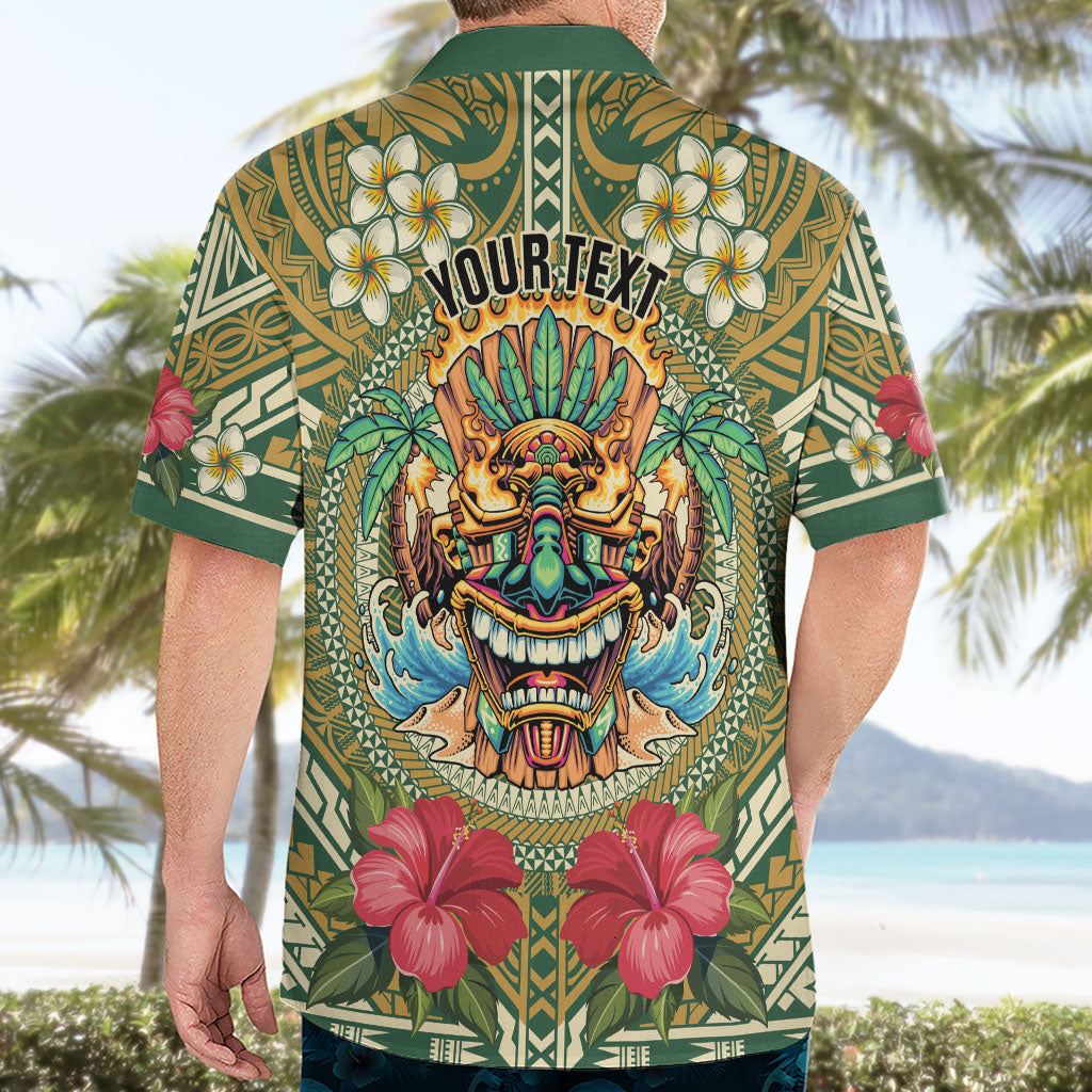 Hawaii Tiki Mask Personalized Hawaiian Shirt Mele Kalikimaka i Iulai!