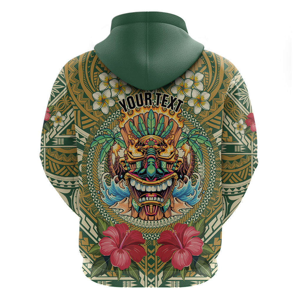 Hawaii Tiki Mask Personalized Hoodie Mele Kalikimaka i Iulai! LT9 - Polynesian Pride