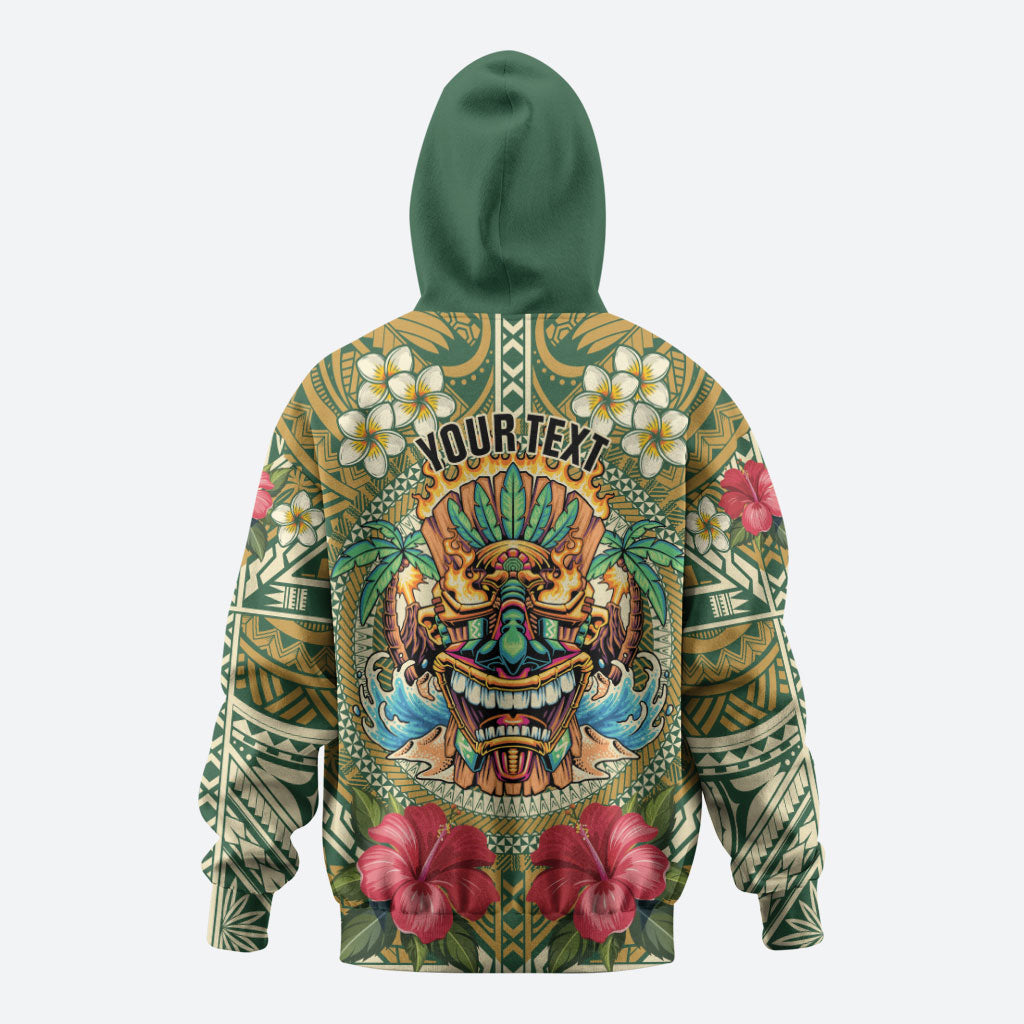 Hawaii Tiki Mask Personalized Hoodie Mele Kalikimaka i Iulai! LT9 - Polynesian Pride
