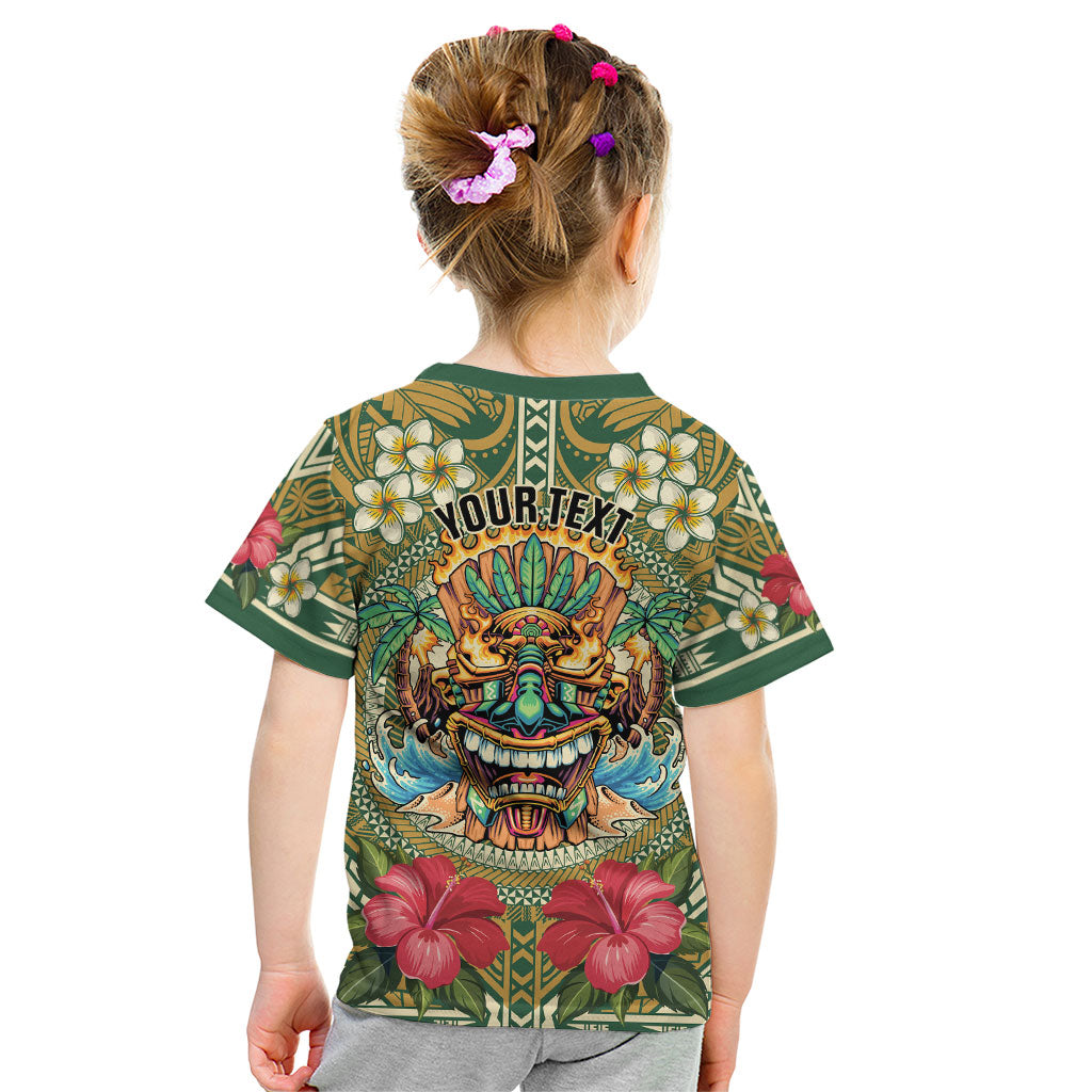 Hawaii Tiki Mask Personalized Kid T Shirt Mele Kalikimaka i Iulai! LT9 - Polynesian Pride