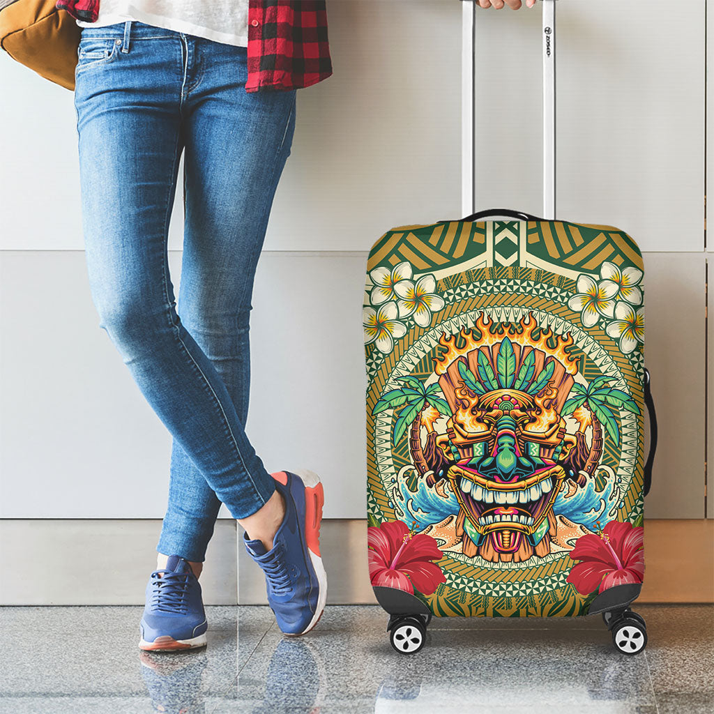 Hawaii Tiki Mask Luggage Cover Mele Kalikimaka i Iulai!