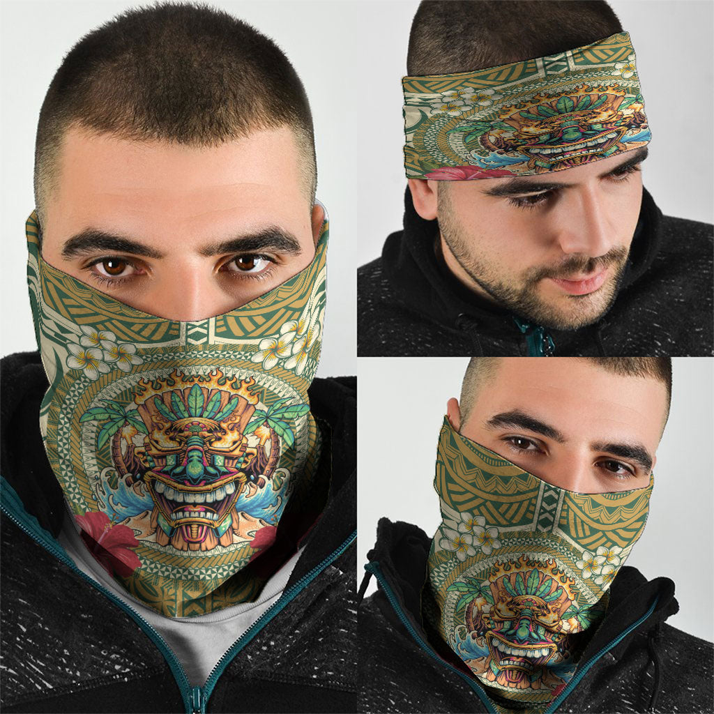 Hawaii Tiki Mask Neck Gaiter Mele Kalikimaka i Iulai!