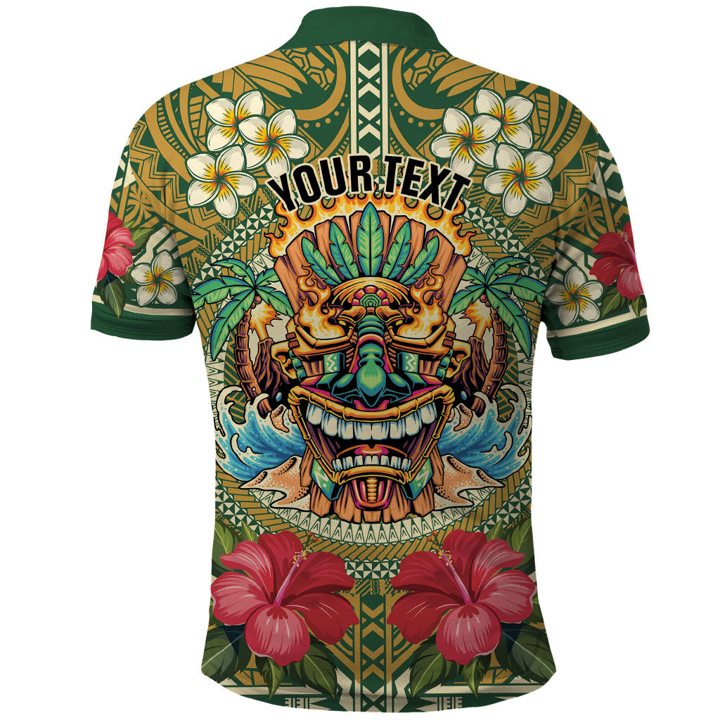 Hawaii Tiki Mask Personalized Polo Shirt Mele Kalikimaka i Iulai! LT9 - Polynesian Pride