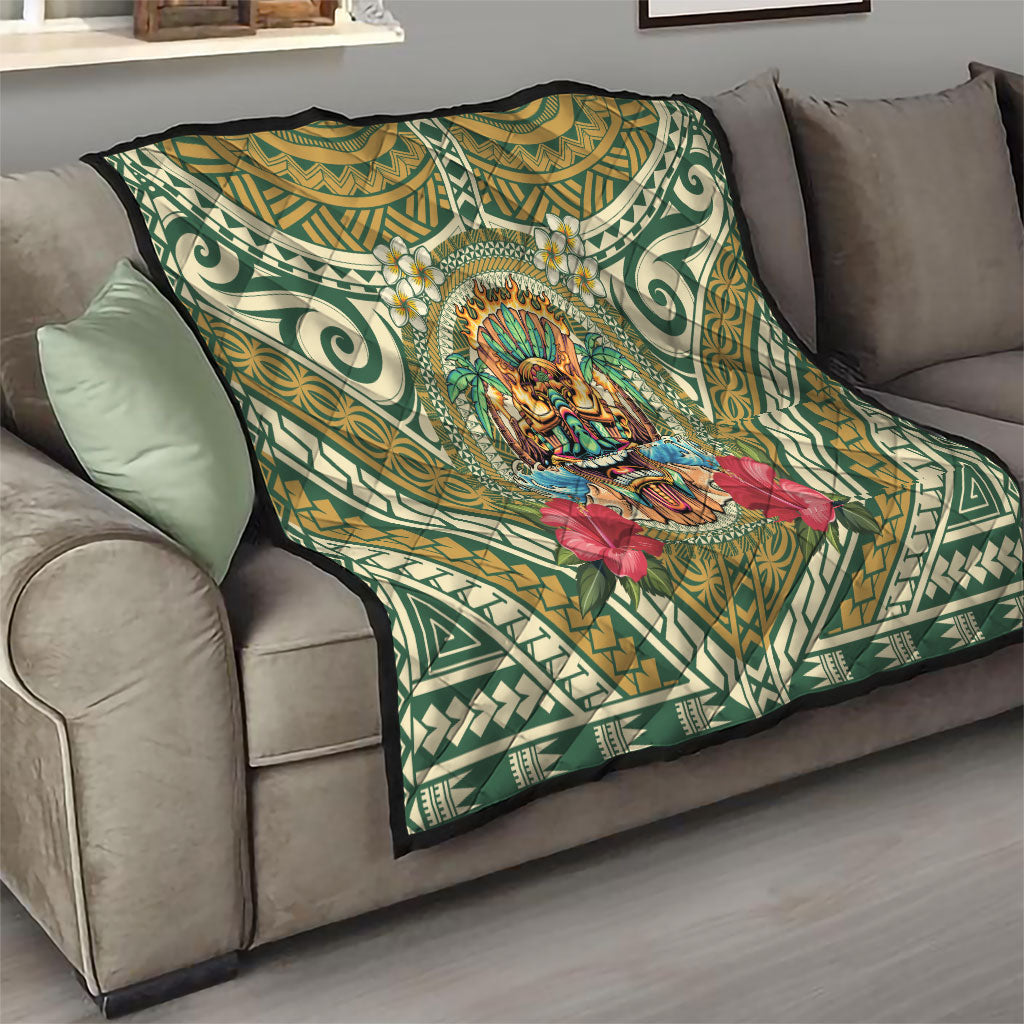 Hawaii Tiki Mask Quilt Mele Kalikimaka i Iulai!