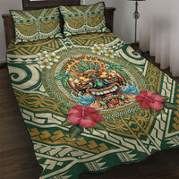 Hawaii Tiki Mask Quilt Bed Set Mele Kalikimaka i Iulai!