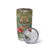 Hawaii Tiki Mask Personalized Tumbler Cup Mele Kalikimaka i Iulai! LT9 - Polynesian Pride